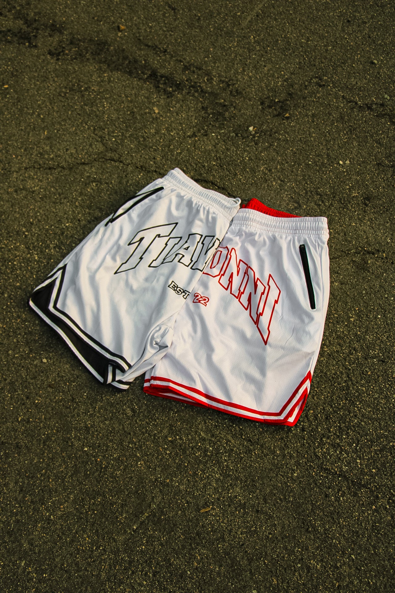 Tiavonni Reversible Shorts Bundle - Black/White + Red/White