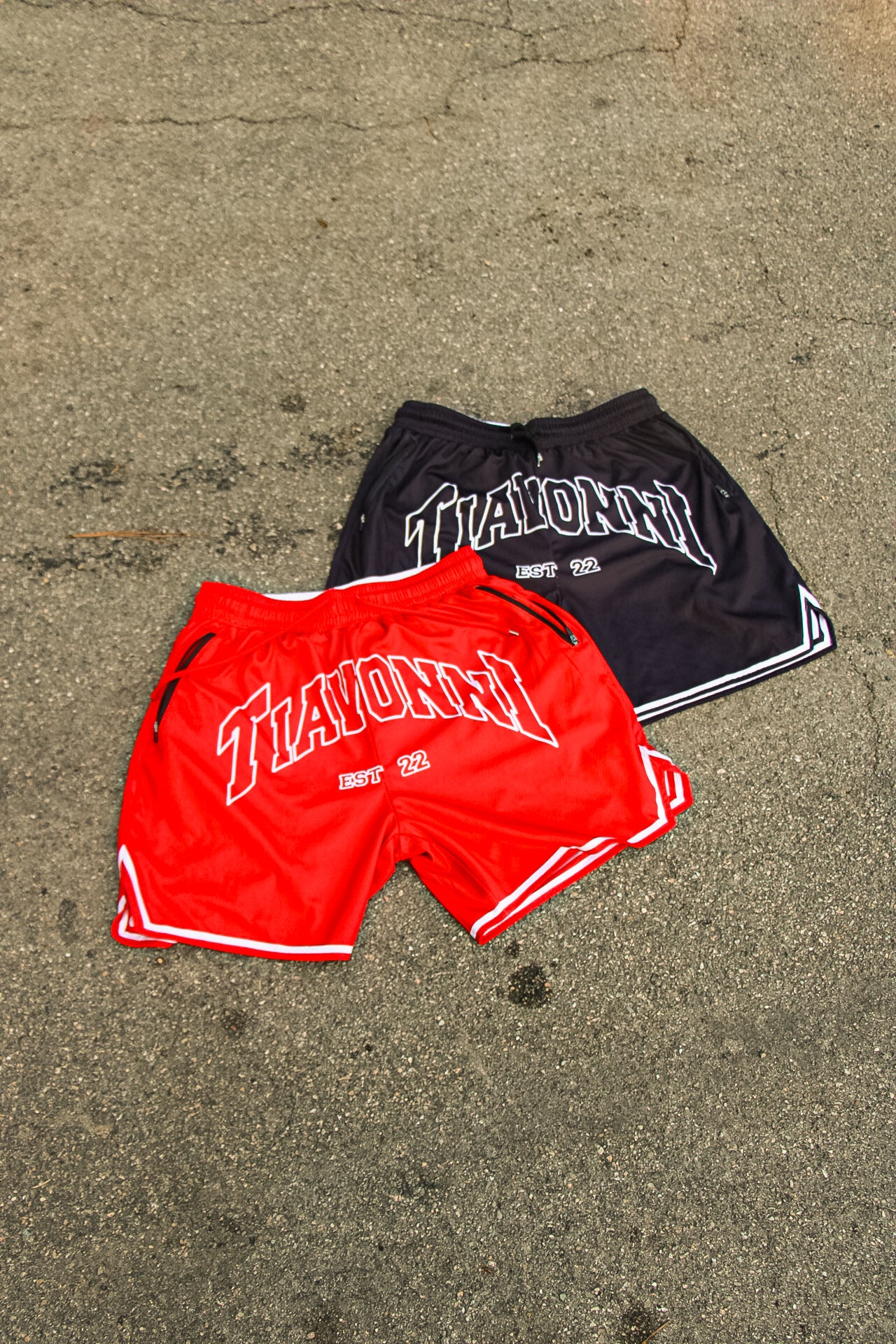Tiavonni Reversible Shorts Bundle - Black/White + Red/White