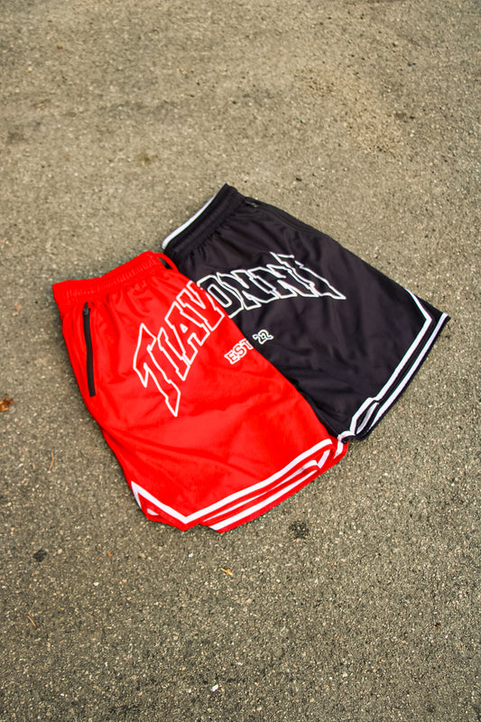 Tiavonni Reversible Shorts Bundle - Black/White + Red/White