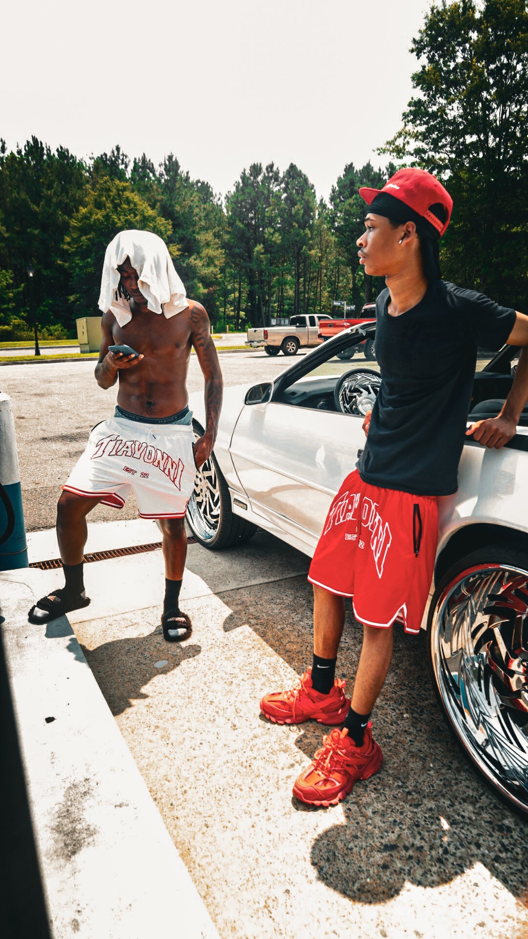 Tiavonni Reversible Shorts Bundle - Black/White + Red/White